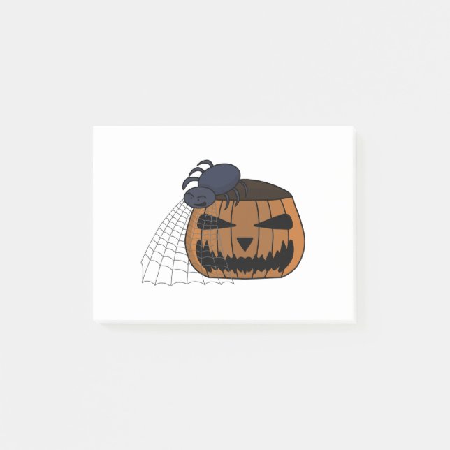 Spider i webben i halloween-pumpen post-it block (Framsida)