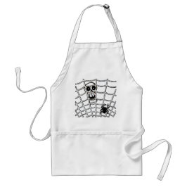 Spider i Webben med Skull Halloween Apron Förkläde
