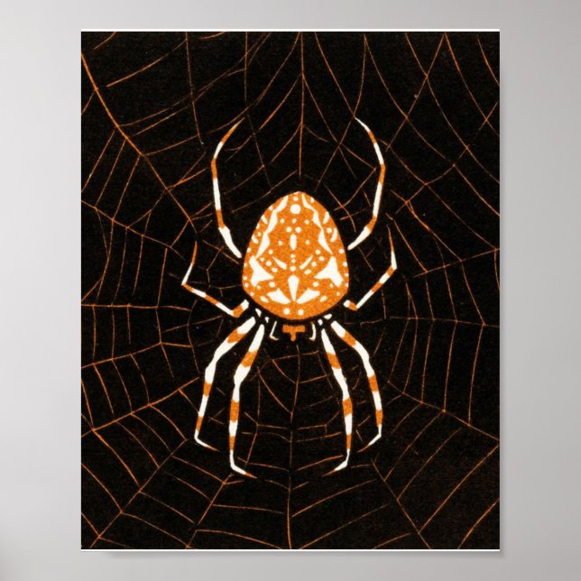 Spider In Web by Julie de Graag Art Nouveau Poster (Framsidan)