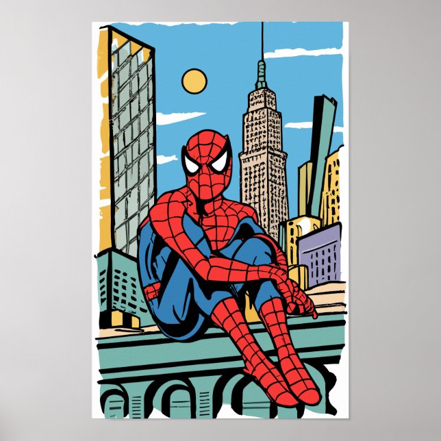 Spider-man auf Dach Poster (Framsidan)