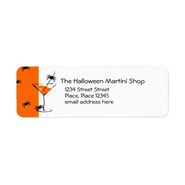 Spider Martini Returadress Etikett (Framsidan)