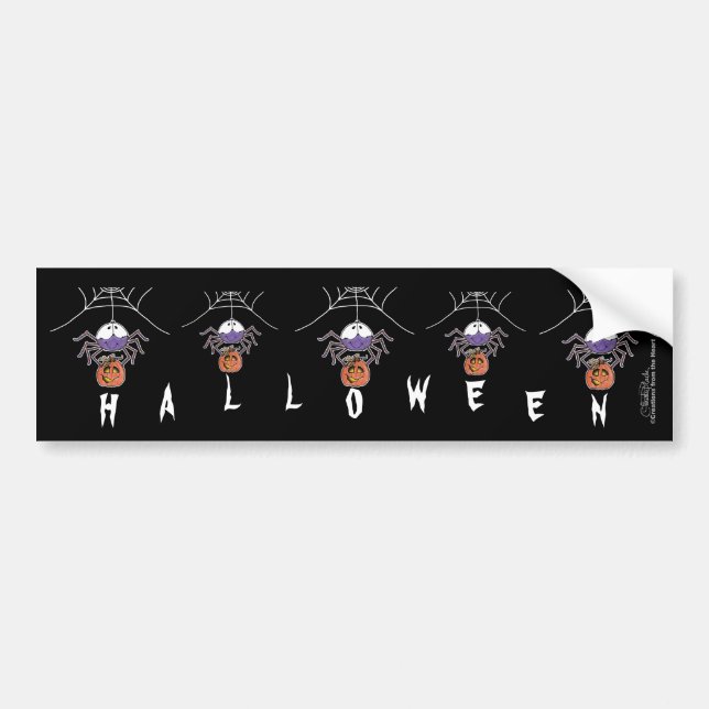 Spider med Jack-O-Lantern Bildekal (Framsidan)