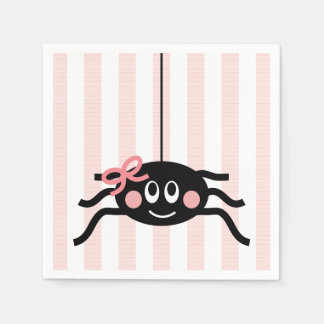 Spider med Rosa Bow Pappersservett