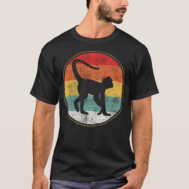 Spider Monkey Retro Vintage T Shirt (Framsida)