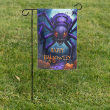 Spider Monster Halloween Garden Flagga