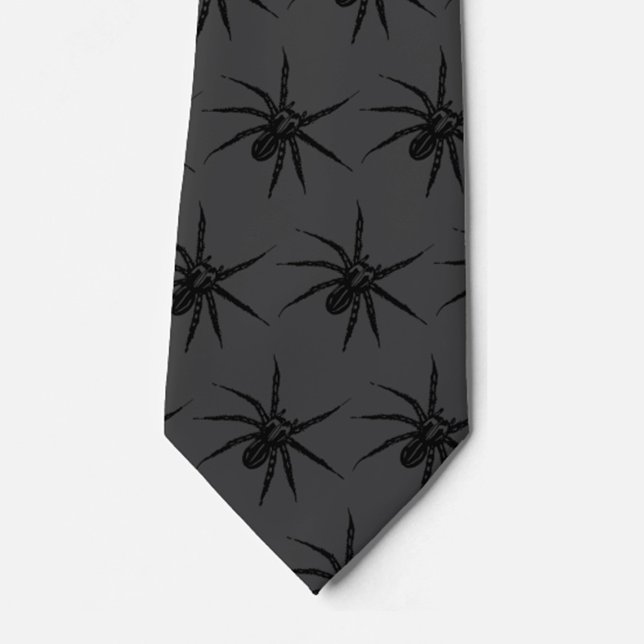 Spider Mönster | Neck Tie | Träkol och svart Slips (Skapare uppladdad)