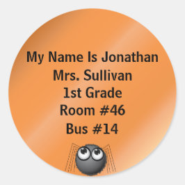 Spider Nametag Runt Klistermärke