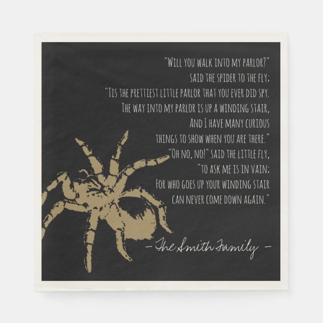 Spider och Fly-Dikt Pappersservett (Framsidan)
