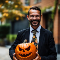 Spider och Jack-o'-lyktor | Orange Black Halloween