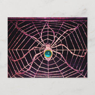 SPIDER OCH WEBBEN Blue Aquamarine Black Vykort