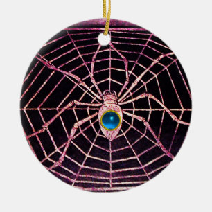SPIDER OCH WEBBEN Blue Sapphire Black Julgransprydnad Keramik