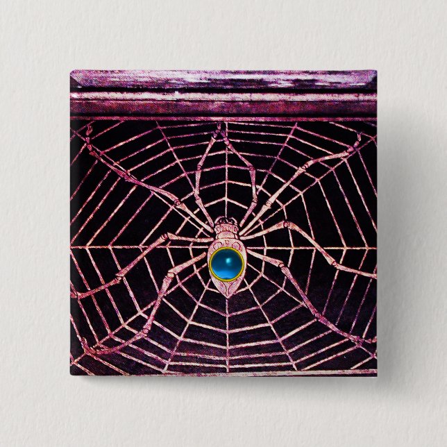 SPIDER OCH WEBBEN Blue Sapphire Black Knapp (Framsida)