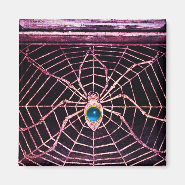 SPIDER OCH WEBBEN Blue Sapphire Black Magnet (Framsidan)
