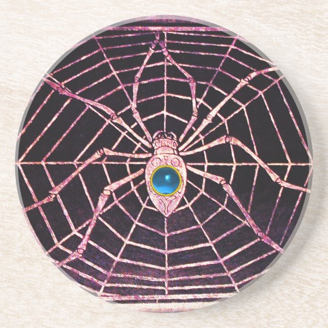 SPIDER OCH WEBBEN Blue Sapphire Black Underlägg Sandsten (Framsidan)