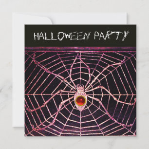 SPIDER OCH WEBBEN RED RUBY BLACK HALLOWEEN FEST INBJUDNINGAR