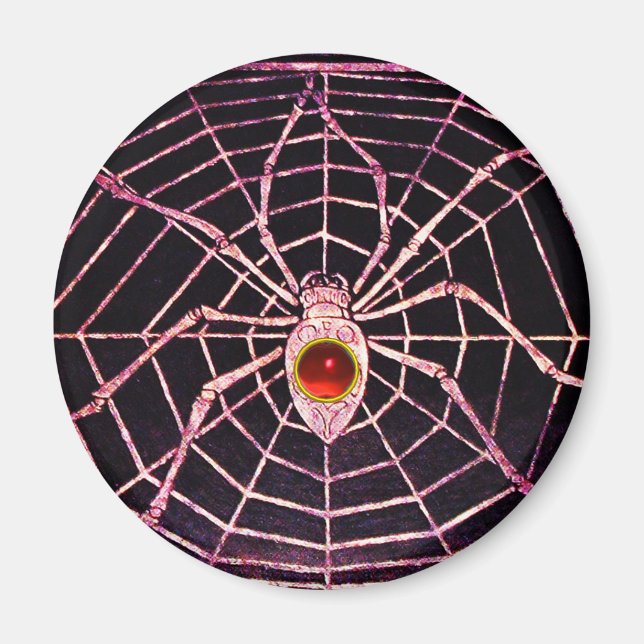 SPIDER OCH WEBBEN Red Ruby Black Magnet (Framsidan)