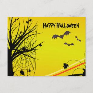 Spider On Webben Halloween-vykort Vykort