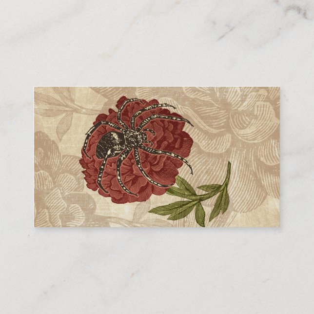 Spider på blomman visitkort (Baksida)