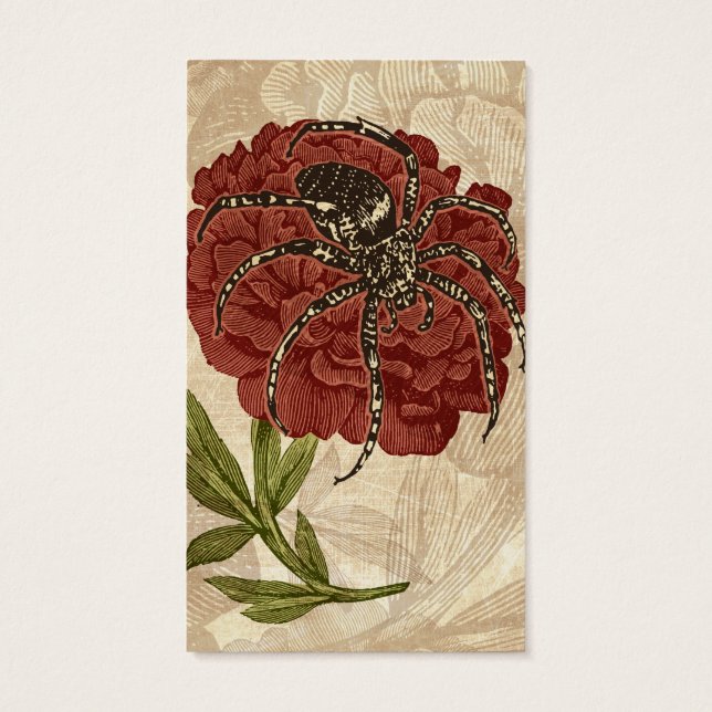 Spider på blomman visitkort (Baksidan)