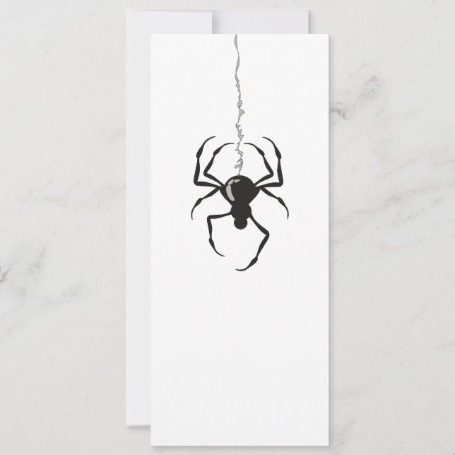 Spider på stränginbjudan (svart) inbjudningar (Framsida)