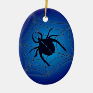 Spider på webben julgransprydnad keramik