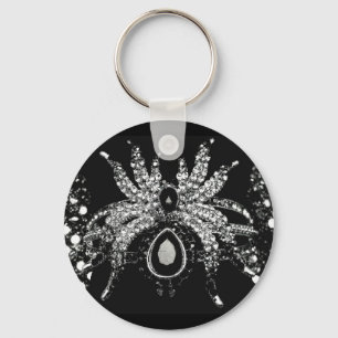 Spider rhinestone diamant gnistra nyckelring