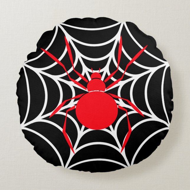 Spider’s Lair Accent Round Pillow Rund Kudde (Framsidan)
