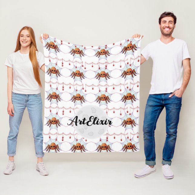 Spider Tarantula Cute Kawaii Mönster Fleecefilt (På plats)