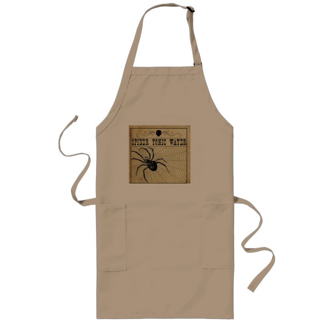 Spider Tonic Vatten Halloween Apron Långt Förkläde (Framsidan)