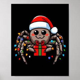 Spider Wearing Santa Hat jul Julafton Pajamas Poster