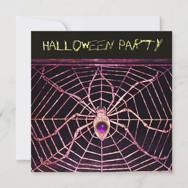 SPIDER & WEBBEN LILA AMETHYST BLACK HALLOWEEN FEST INBJUDNINGAR (Framsida)