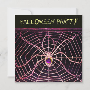 SPIDER & WEBBEN LILA AMETHYST BLACK HALLOWEEN FEST INBJUDNINGAR