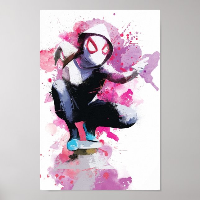SpiderGwen Splatter Art Poster (Framsidan)