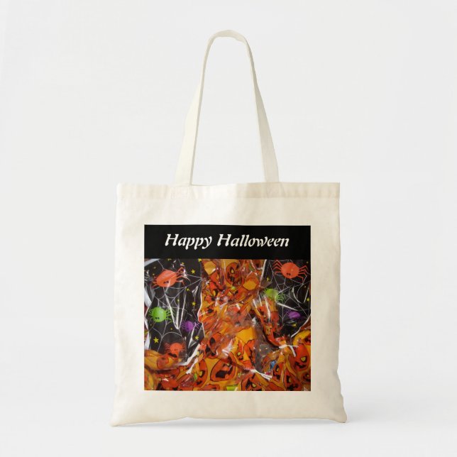 Spiders and Pumpkins Goody Bags Tygkasse (Framsidan)