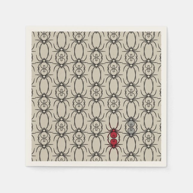 Spiders - Bone White och Fladdermus Black Pappersservett (Framsidan)