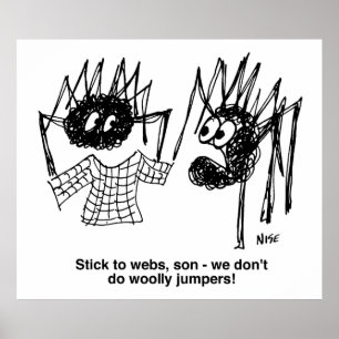 Spiders Diskuserar Wooly-Jumper Poster