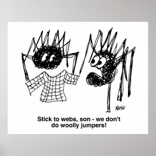 Spiders Diskuserar Wooly-Jumper Poster