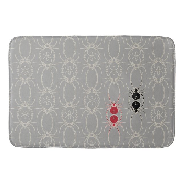 Spiders - Ghost Grått och Bone White Badrumsmatta (Framsidan)