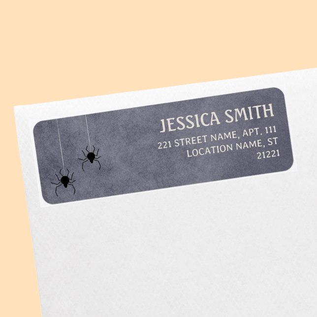 Spiders Grått Halloween Baby Shower Returadress Returadress Etikett (Spiders Gray Halloween Baby Shower Return Address Label
)