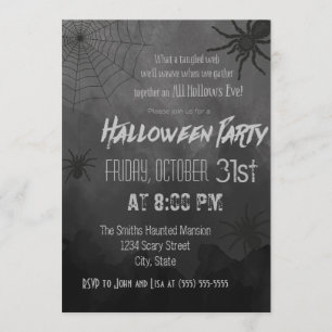Spiders Halloween fest-inbjudan Inbjudningar