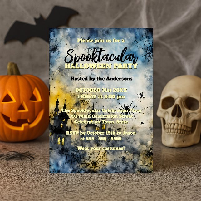 Spiders Haunted House Spooktacular Halloween fest Inbjudningar (Skapare uppladdad)