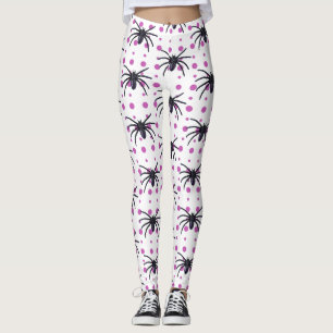 Spiders med Lila Dots Halloween Leggings