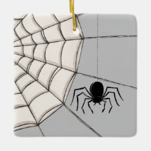 Spiders och Webben Halloween Ceramic Ornament