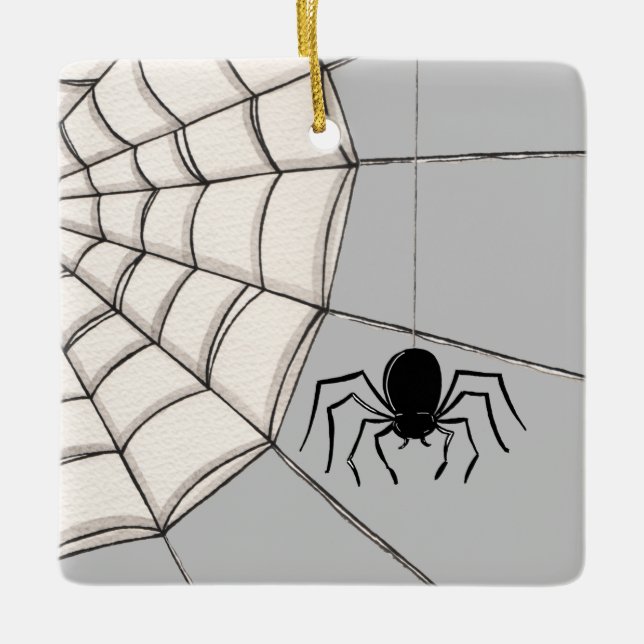 Spiders och Webben Halloween Ceramic Ornament (Framsida)