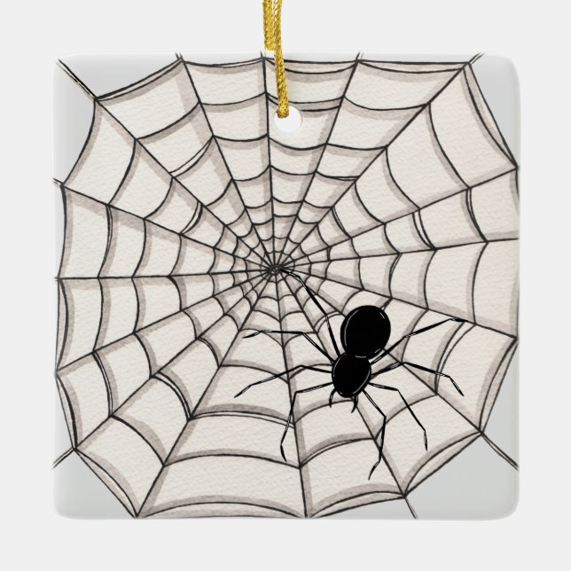 Spiders och Webben Halloween Ceramic Ornament (Framsida)