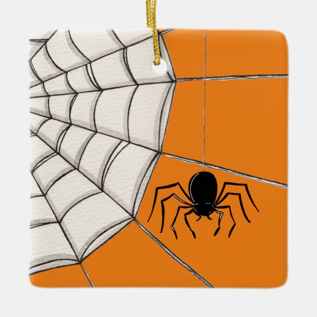Spiders och Webben Halloween Ceramic Ornament (Framsida)