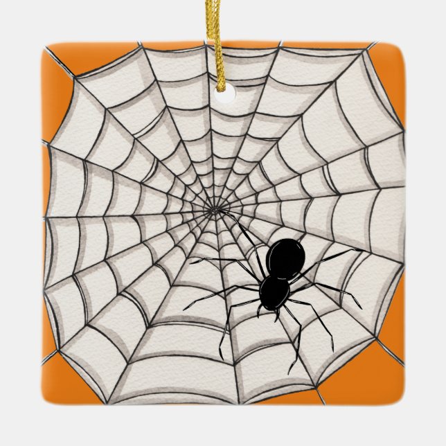 Spiders och Webben Halloween Ceramic Ornament (Framsida)