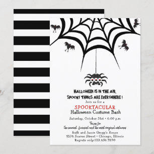 Spiders Webben och Fladdermöss Halloween Costume P Inbjudningar