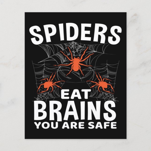 Spiders Websar Ät hjärnor du är Säker Halloween Flygblad (Framsidan)