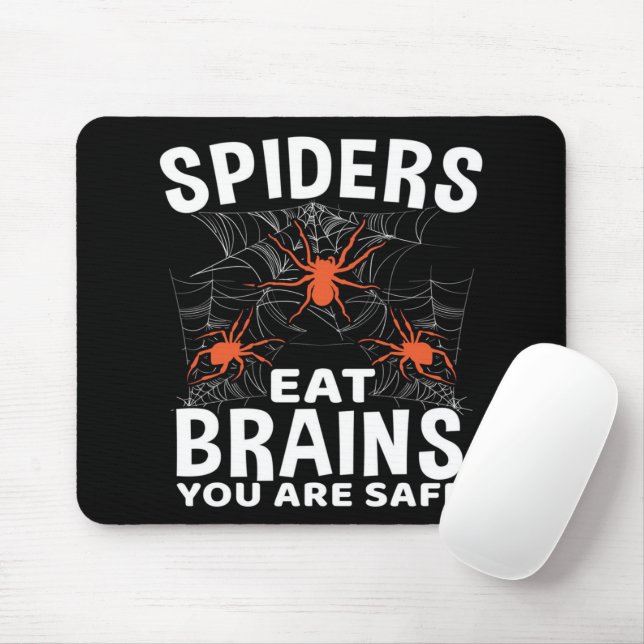 Spiders Websar Ät hjärnor du är Säker Halloween Musmatta (Med mus)